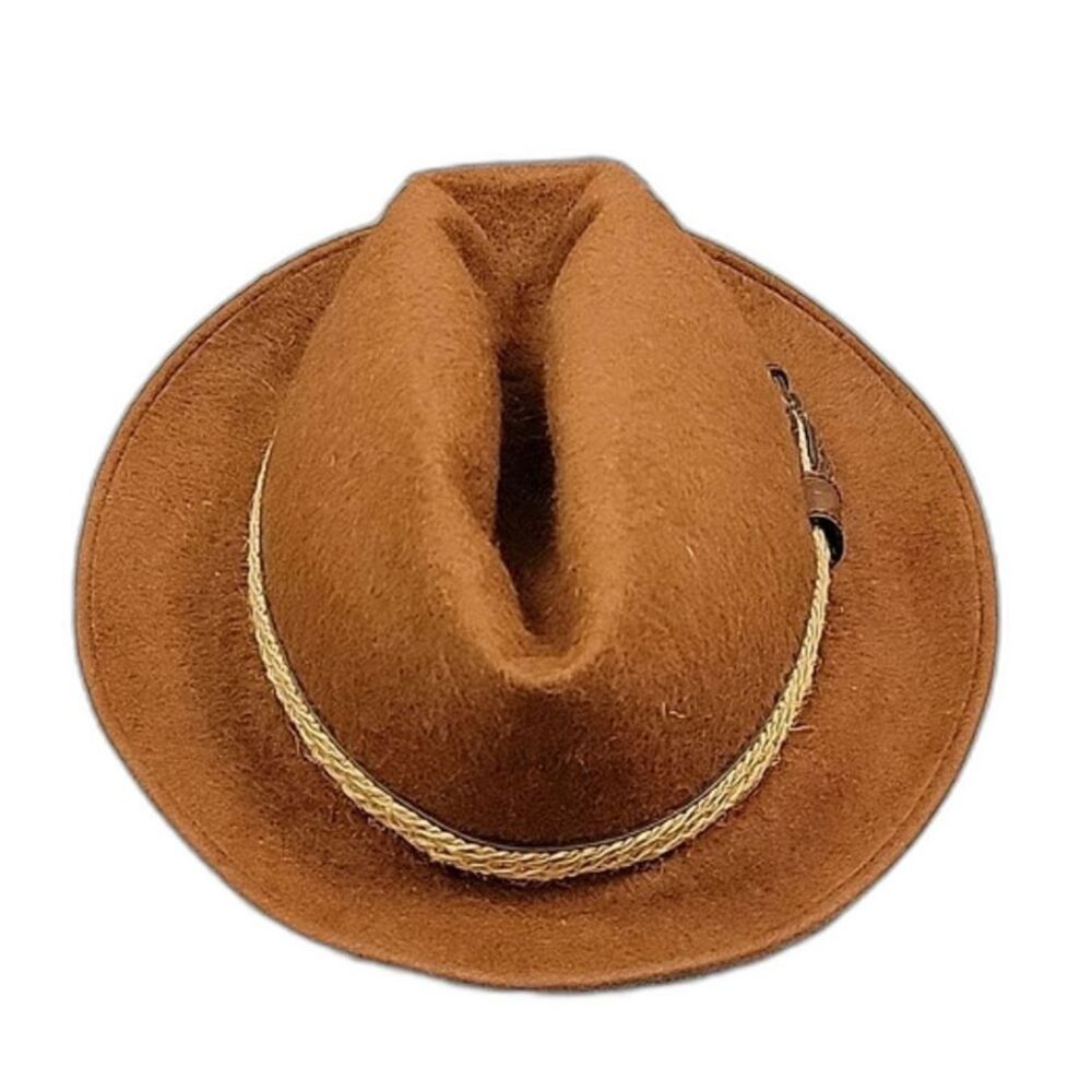Vintage Biltmore Brown Llama Wool Fedora Silk Lined Mens Hat Sm /Med